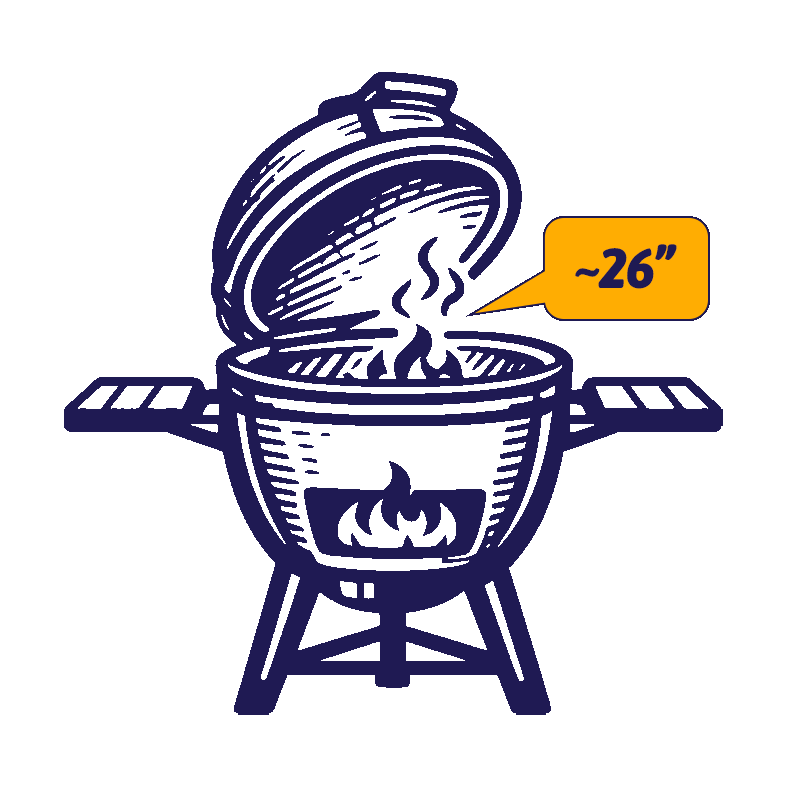 25–26 colių (64–66 cm) kamado kepsninės internetu išsimokėtinai be pabrangimo