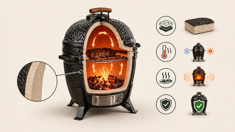 Kamado kepsninės keramikos kokybė