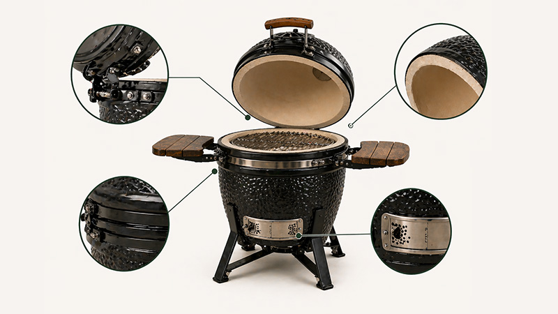 Kamado kepsninės konstrukcija ir detalės