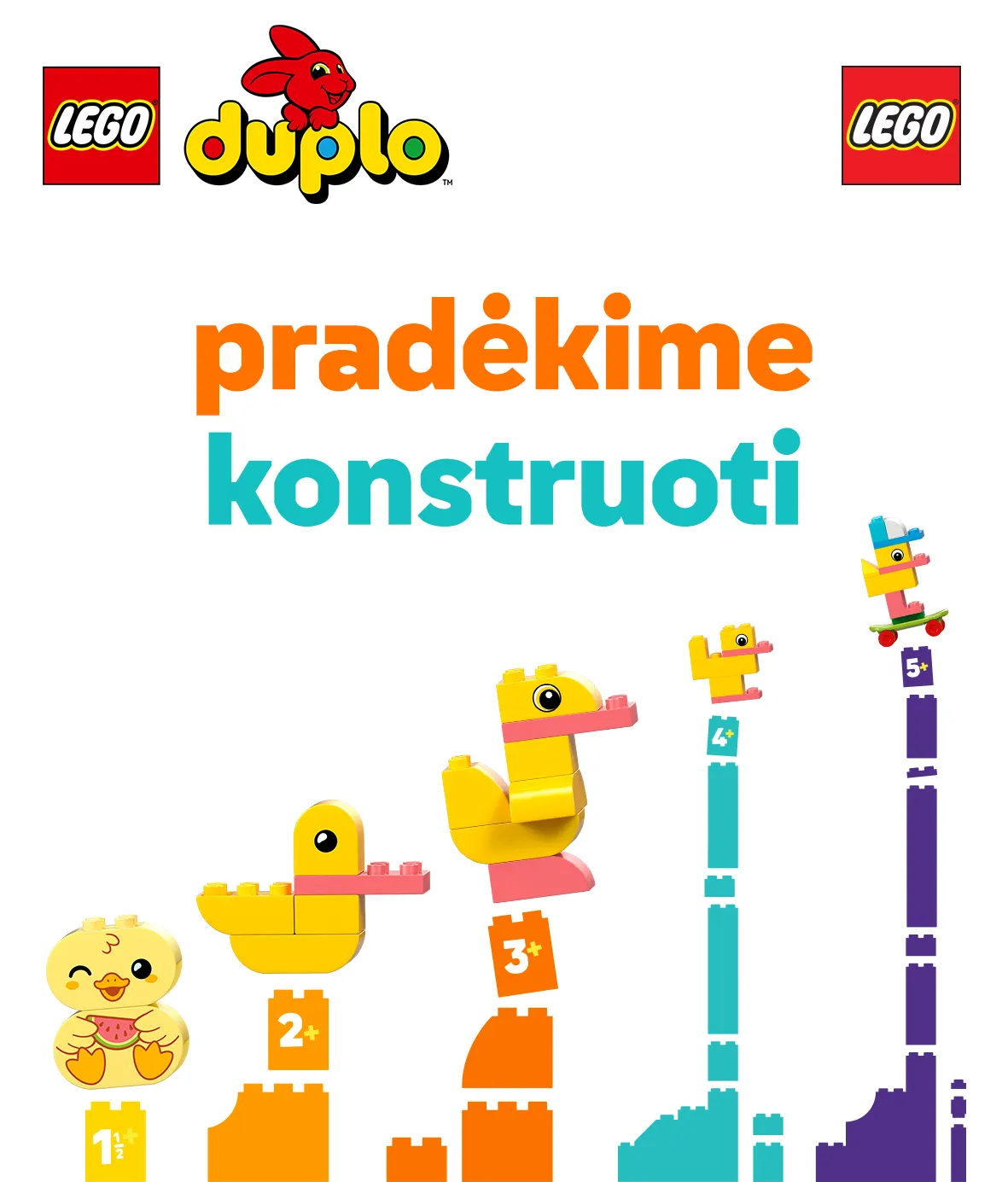 LEGO® DUPLO® žaidimų rinkiniai mažamečiams internetu pigiau. Pradėkime konstruoti.
