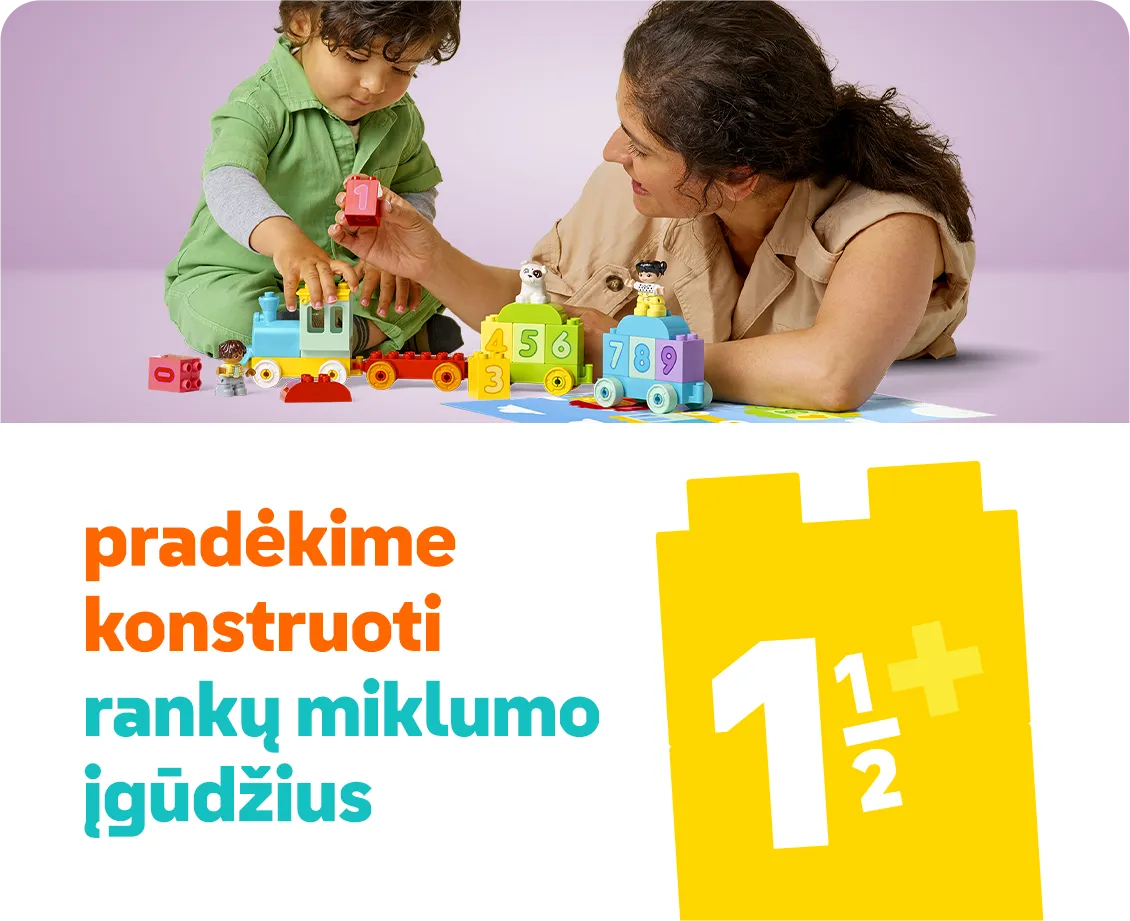Pradėkite konstruoti rankų miklumo įgūdžius su LEGO®. Rinkiniai, skirti 1,5+ metų vaikams internetu pigiau