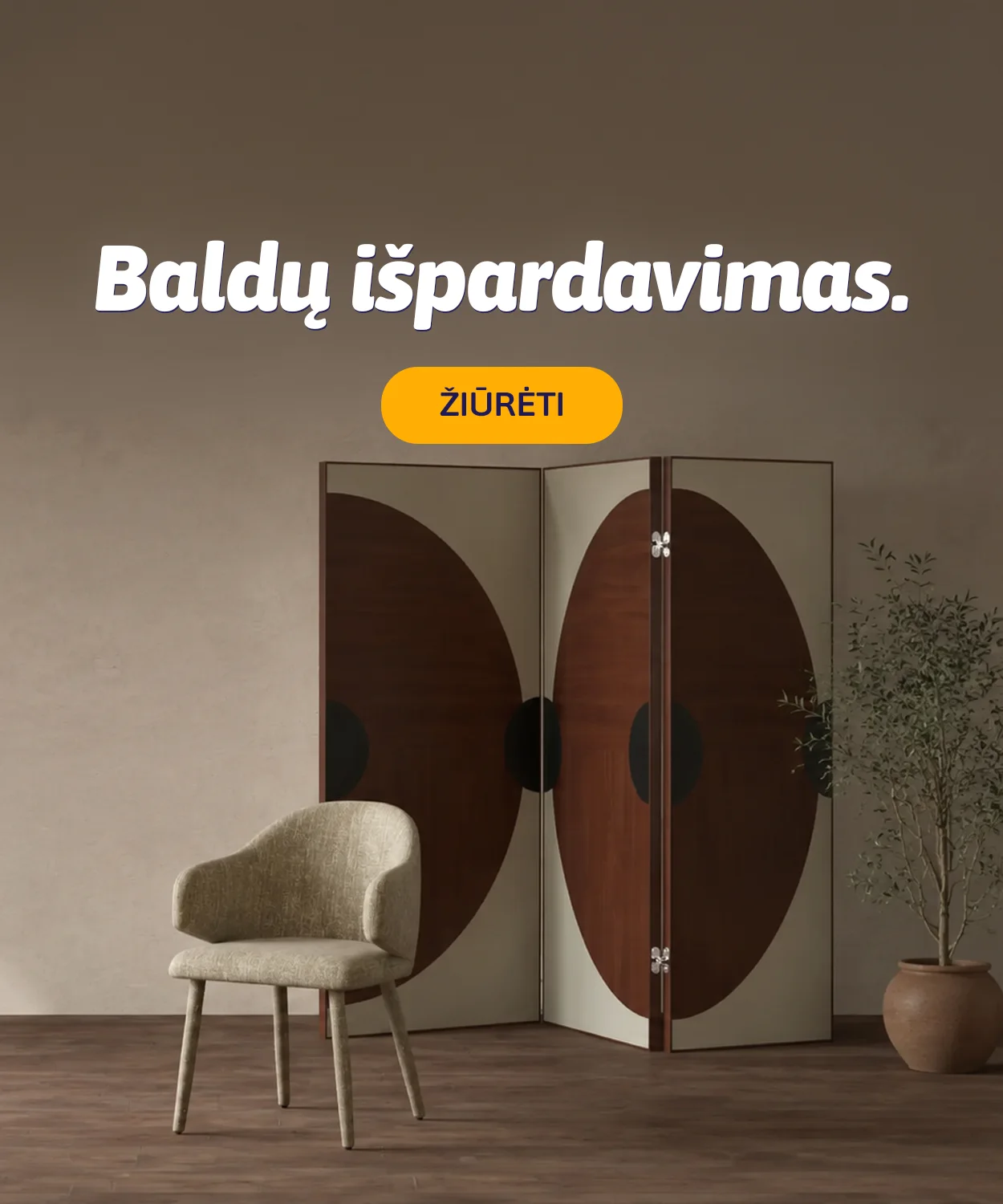 Baldų išpardavimas internetu. Iki 24 mėn. lizingas be pabrangimo