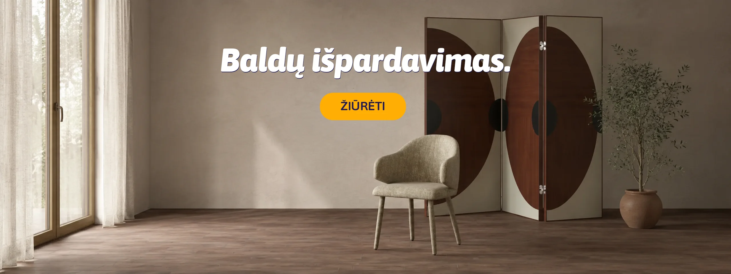 Baldų išpardavimas internetu. Iki 24 mėn. lizingas be pabrangimo