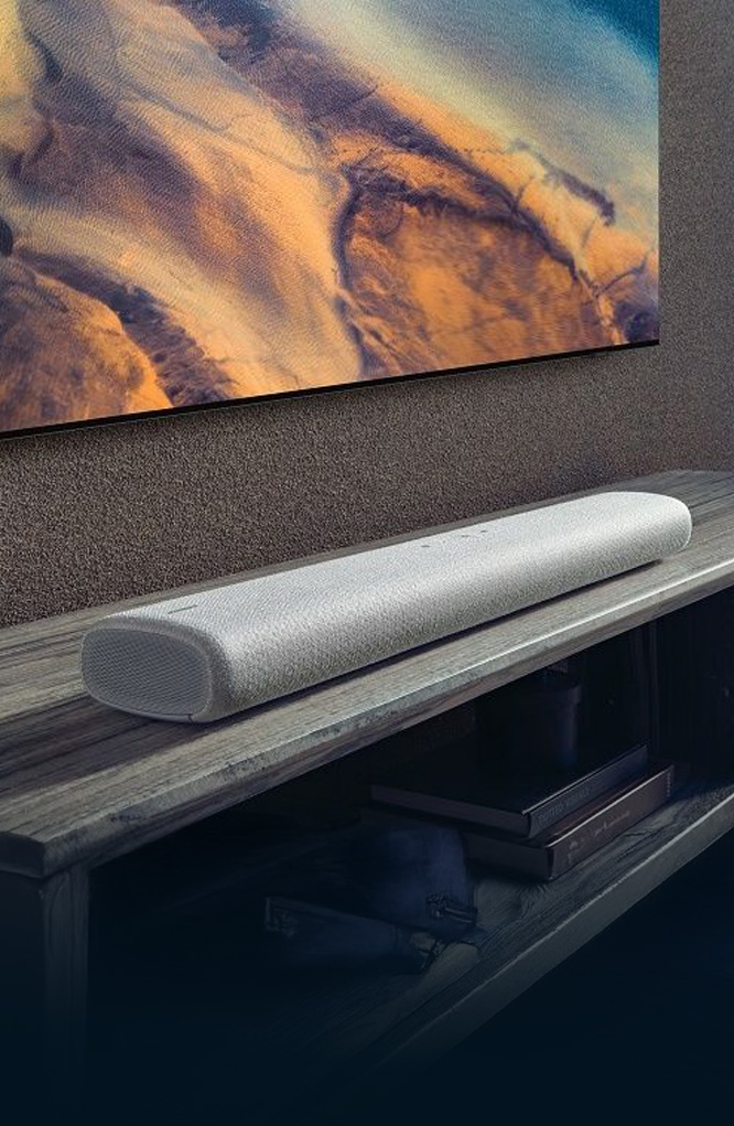 Soundbar garso sistemos televizoriams internetu.