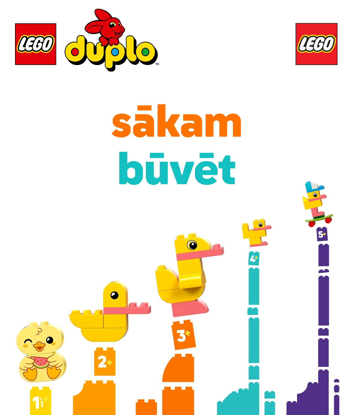 LEGO® DUPLO® žaidimų rinkiniai mažamečiams internetu pigiau. Pradėkime konstruoti.