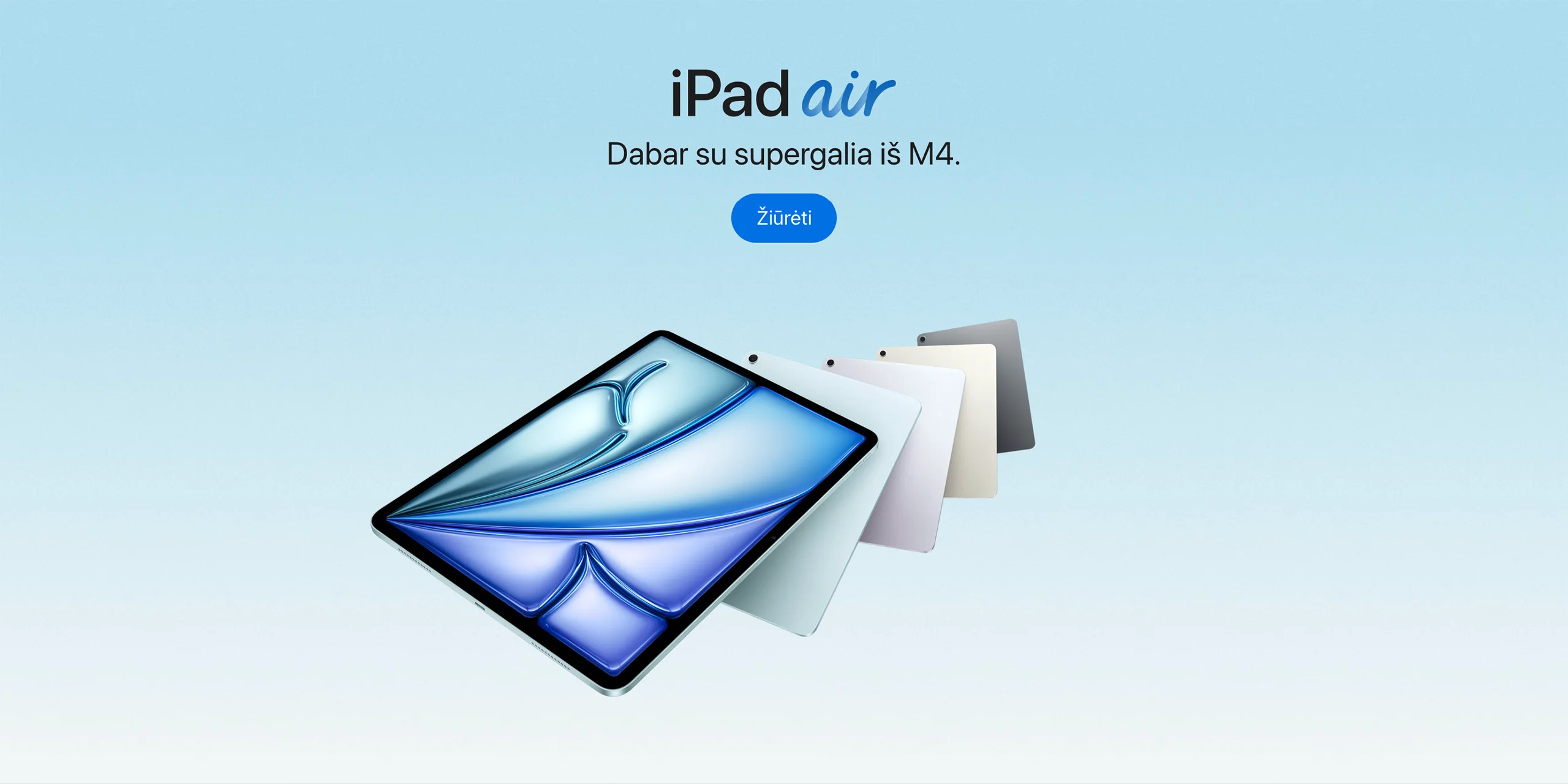 Apple iPad Air internetu pigiau. Iki 24 mėn. lizingas be pabrangimo.