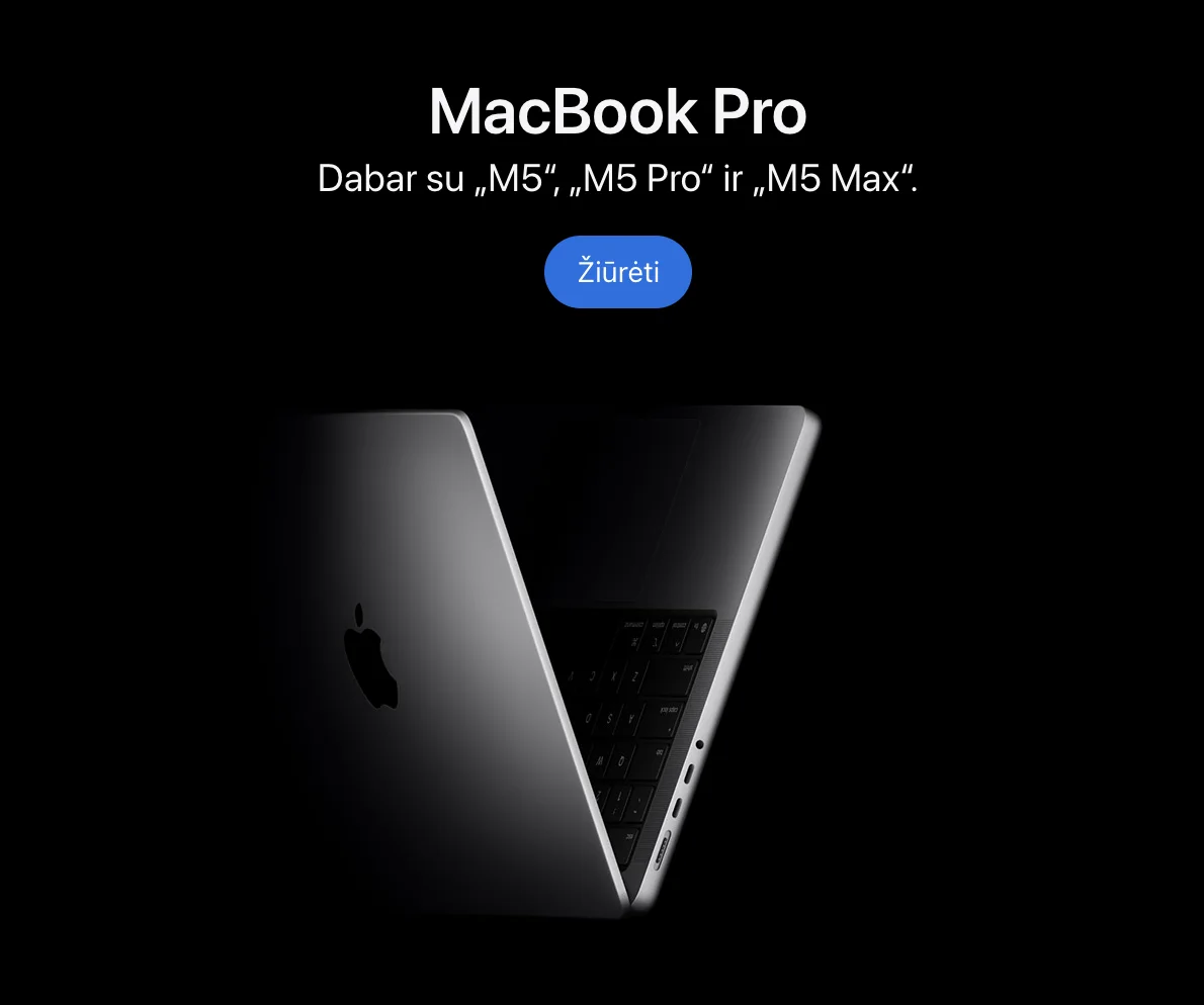 Apple MacBook Pro internetu pigiau. Iki 24 mėn. lizingas be pabrangimo.