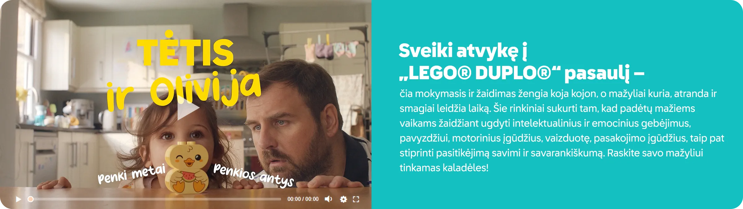 Sveiki atvykę į LEGO® DUPLO®. Pamatykite, kaip žaidimas tampa pažinimu.