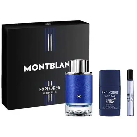 Komplekt meestele Montblanc Explorer Ultra Blue EDP 100 ml + mini pihusti 7,5 ml + dušigeel 100 ml