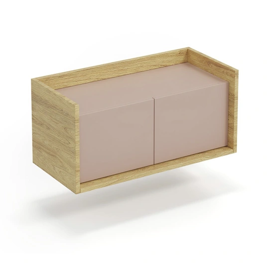 MOBIUS low cabinet 1D color: hikora oak/white
