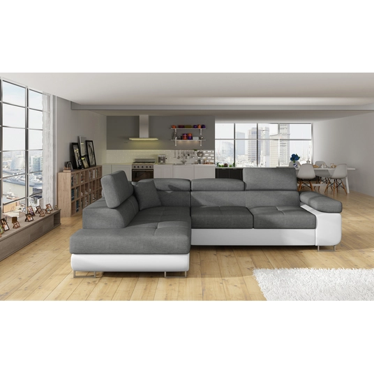 Kampinė sofa Kampinė sofa Anton su patalynės dėže, audinys Sawana 21, Soft 17