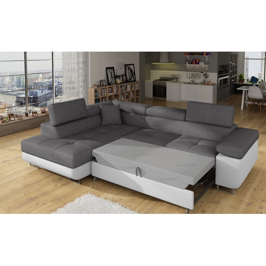 Kampinė sofa Kampinė sofa Anton su patalynės dėže, audinys Sawana 21, Soft 17