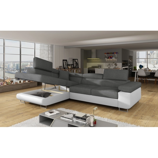 Kampinė sofa Kampinė sofa Anton su patalynės dėže, audinys Sawana 21, Soft 17