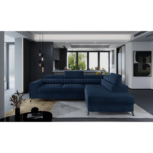 Kampinė sofa Laurence su patalynės dėže, audinys Monolith 77