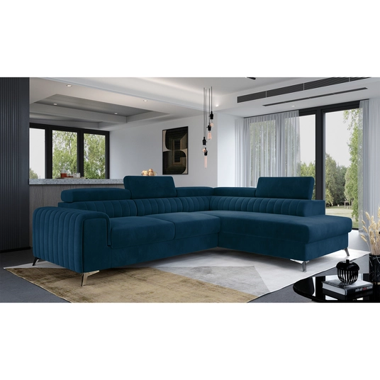 Kampinė sofa Laurence su patalynės dėže, audinys Monolith 77