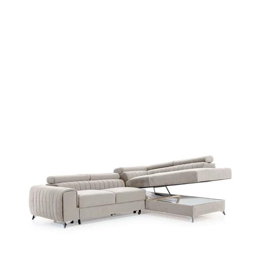 Kampinė sofa Laurence su patalynės dėže, audinys Paros 02