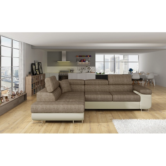 Kampinė sofa Kampinė sofa Anton su patalynės dėže, audinys Berlin 03, Soft 33