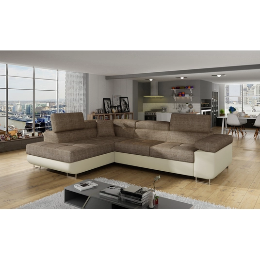 Kampinė sofa Kampinė sofa Anton su patalynės dėže, audinys Berlin 03, Soft 33