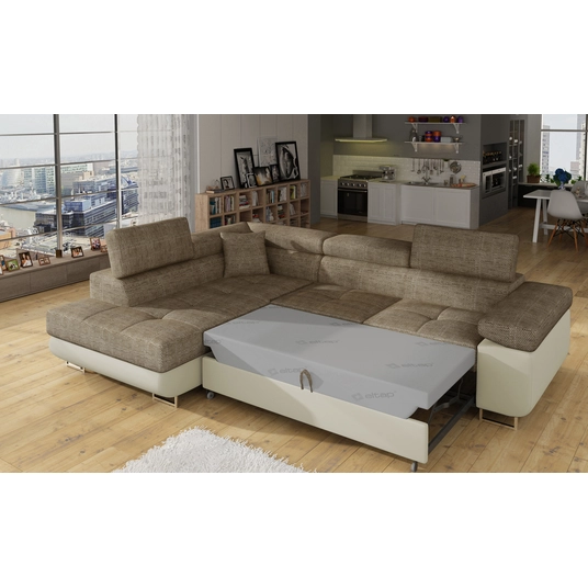 Kampinė sofa Kampinė sofa Anton su patalynės dėže, audinys Berlin 03, Soft 33