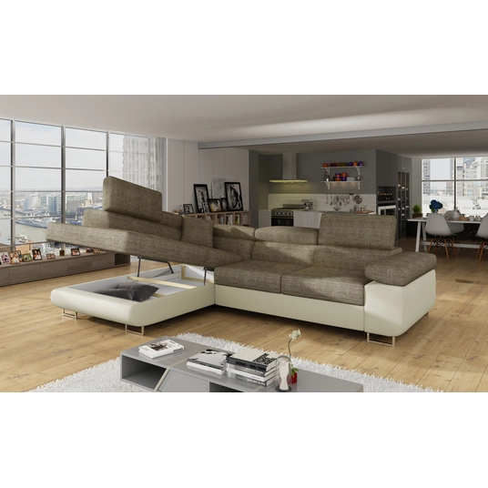 Kampinė sofa Kampinė sofa Anton su patalynės dėže, audinys Berlin 03, Soft 33