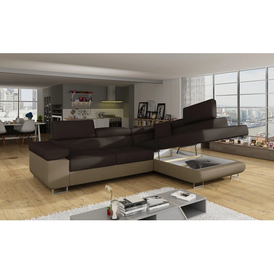Kampinė sofa Kampinė sofa Anton su patalynės dėže, audinys Monolith 29, Monolith 09