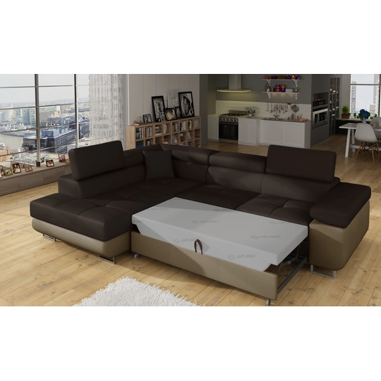 Kampinė sofa Kampinė sofa Anton su patalynės dėže, audinys Monolith 29, Monolith 09