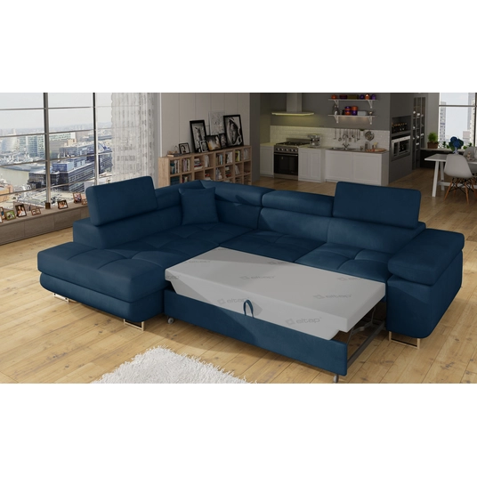 Kampinė sofa Kampinė sofa Anton su patalynės dėže, audinys Kronos 09
