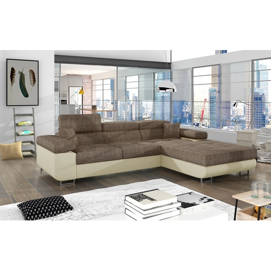 Kampinė sofa Armando su patalynės dėže, audinys Berlin 03, Soft 33