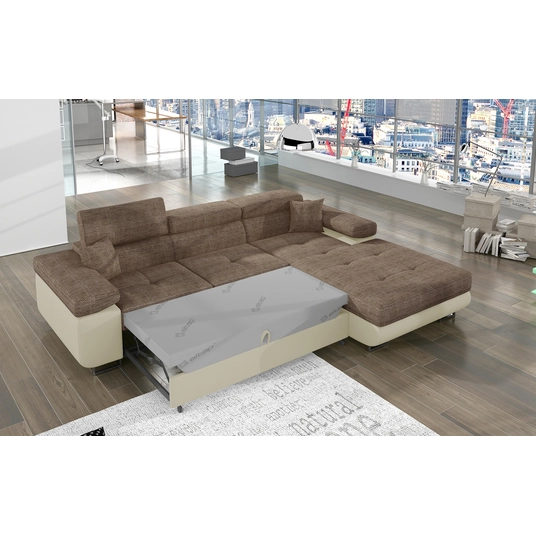 Kampinė sofa Armando su patalynės dėže, audinys Berlin 03, Soft 33