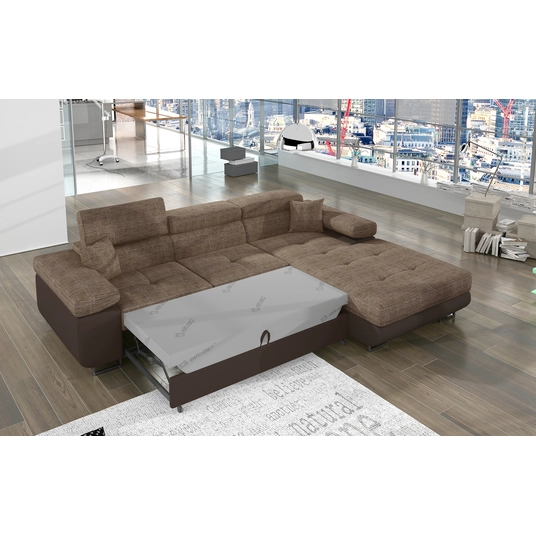 Kampinė sofa Armando su patalynės dėže, audinys Berlin 03, Soft 66