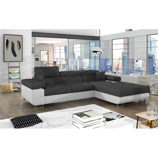 Kampinė sofa Armando su patalynės dėže, audinys Sawana 05, Soft 17