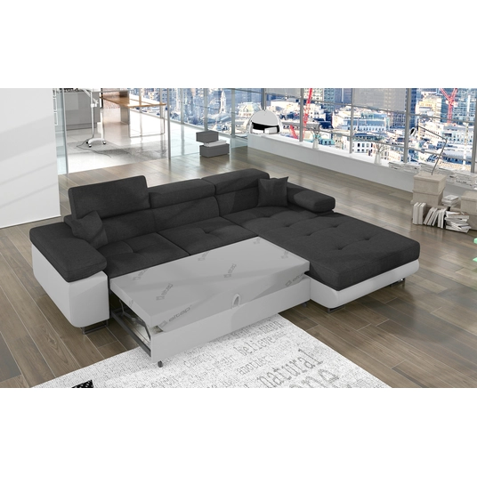 Kampinė sofa Armando su patalynės dėže, audinys Sawana 05, Soft 17