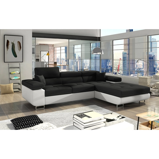 Kampinė sofa Armando su patalynės dėže, audinys Sawana 14, Soft 17