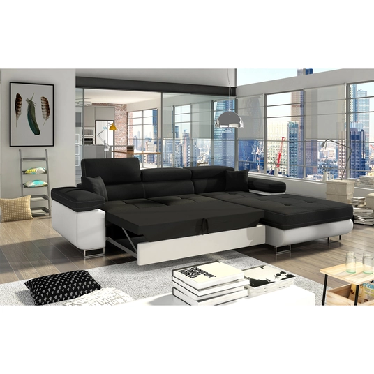 Kampinė sofa Armando su patalynės dėže, audinys Sawana 14, Soft 17