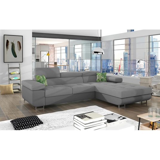 Kampinė sofa Armando su patalynės dėže, audinys Soro 83, Soft 29
