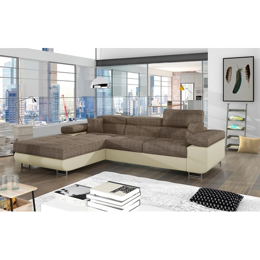 Kampinė sofa Armando su patalynės dėže, audinys Berlin 03, Soft 33