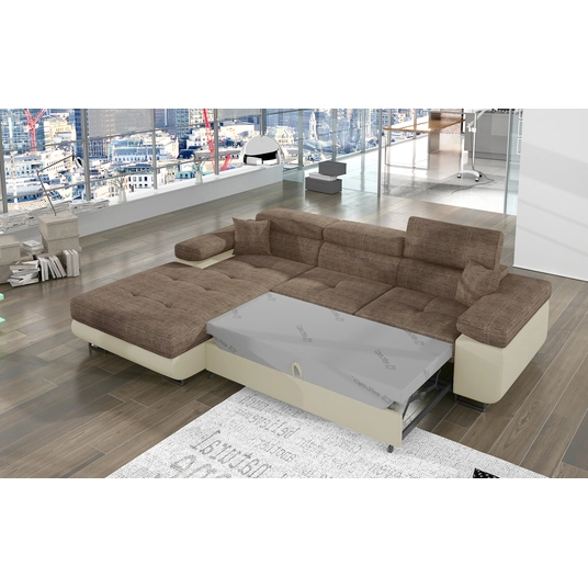 Kampinė sofa Armando su patalynės dėže, audinys Berlin 03, Soft 33