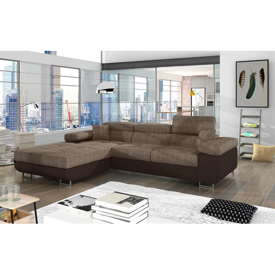 Kampinė sofa Armando su patalynės dėže, audinys Berlin 03, Soft 66