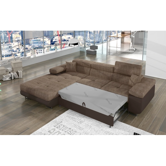 Kampinė sofa Armando su patalynės dėže, audinys Berlin 03, Soft 66