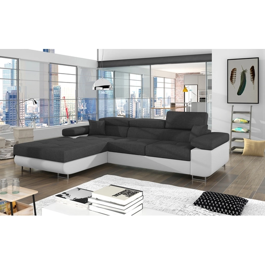 Kampinė sofa Armando su patalynės dėže, audinys Sawana 05, Soft 17