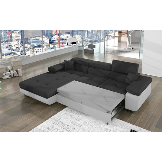 Kampinė sofa Armando su patalynės dėže, audinys Sawana 05, Soft 17