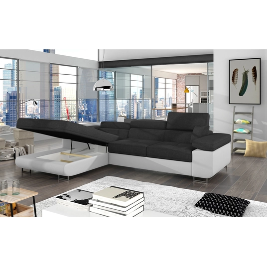 Kampinė sofa Armando su patalynės dėže, audinys Sawana 05, Soft 17