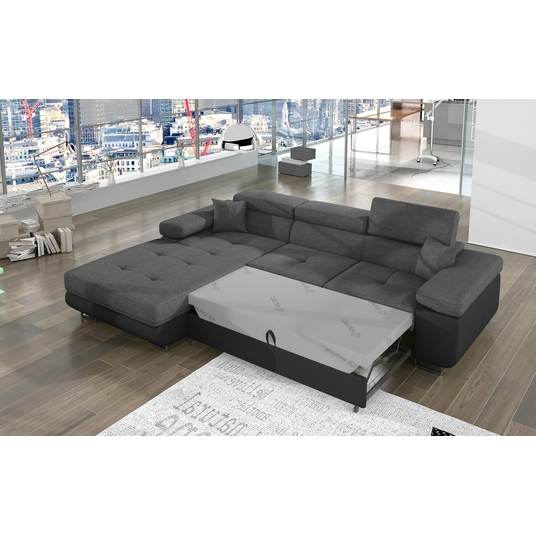 Kampinė sofa Armando su patalynės dėže, audinys Sawana 21, Soft 11