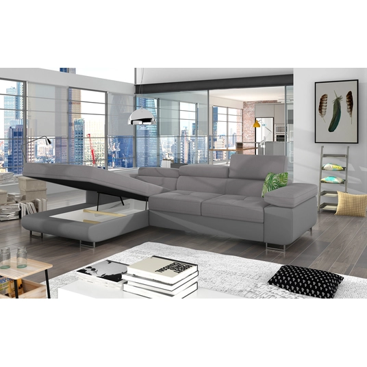 Kampinė sofa Armando su patalynės dėže, audinys Soro 83, Soft 29