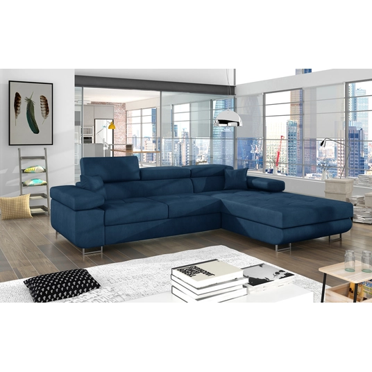 Kampinė sofa Armando su patalynės dėže, audinys Kronos 09