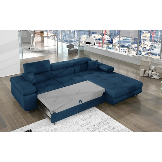 Kampinė sofa Armando su patalynės dėže, audinys Kronos 09
