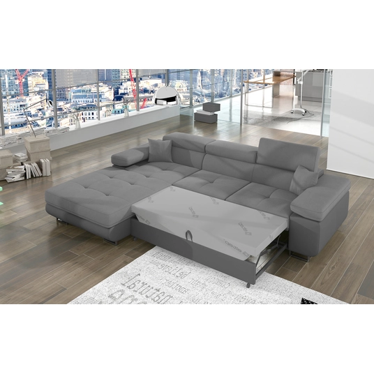 Kampinė sofa Armando su patalynės dėže, audinys Soro 83, Soft 29
