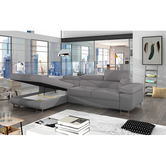 Kampinė sofa Armando su patalynės dėže, audinys Soro 83, Soft 29