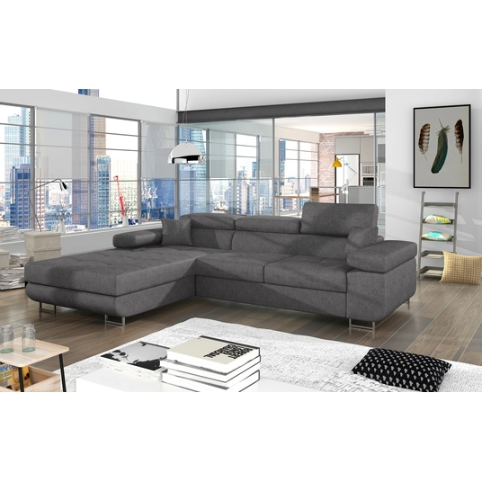 Kampinė sofa Armando su patalynės dėže, audinys Gusto 88