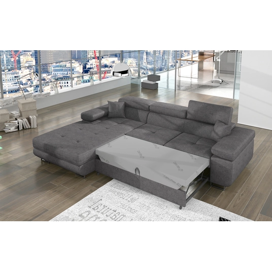 Kampinė sofa Armando su patalynės dėže, audinys Gusto 88